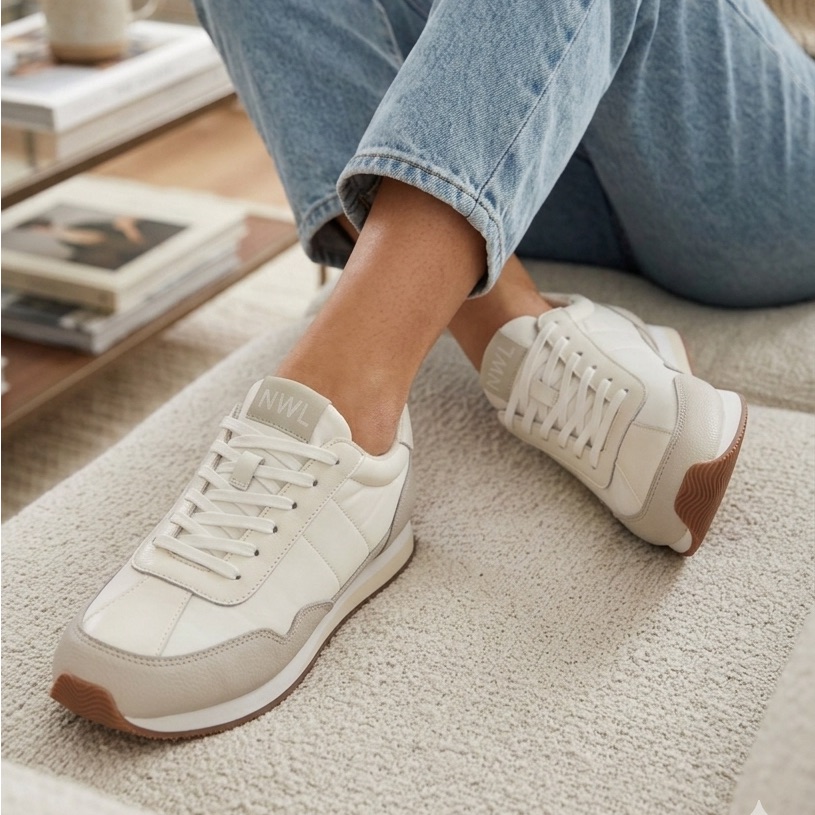 Madewell Cream And Tan Sneakers